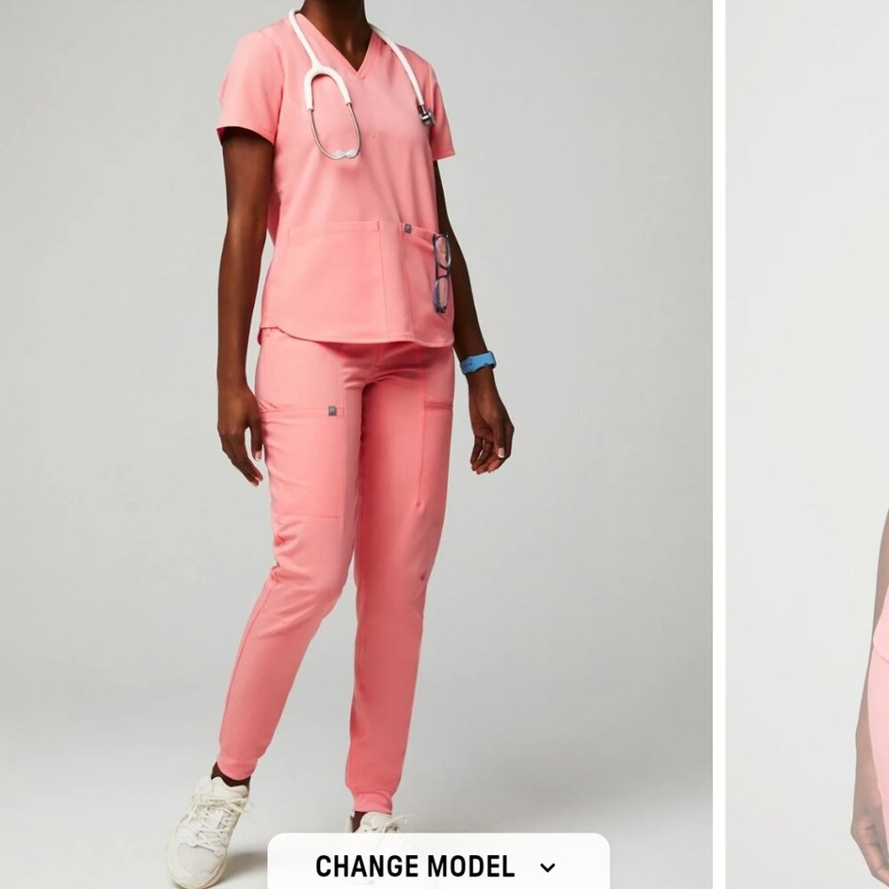 Fabletics scrub set Coral